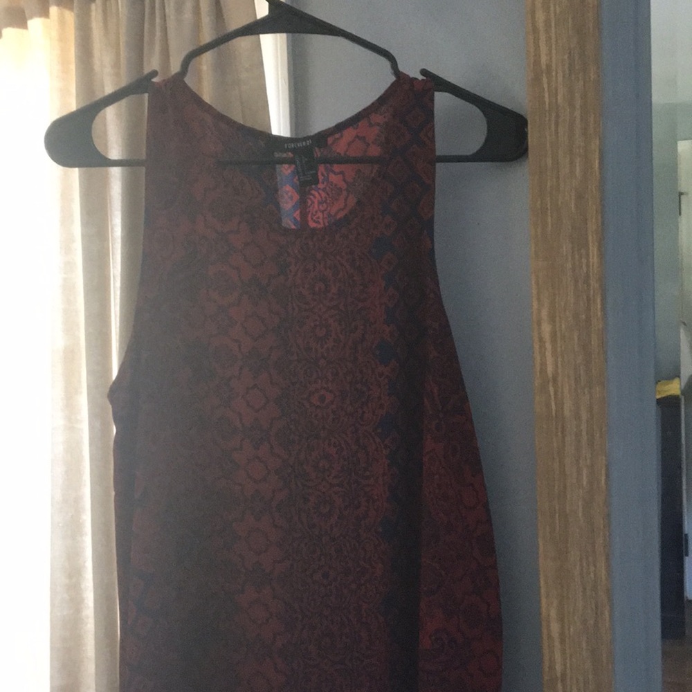 red and navy blue patterned dress!